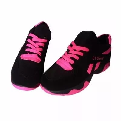 Women's Sneakers - Black & Pink