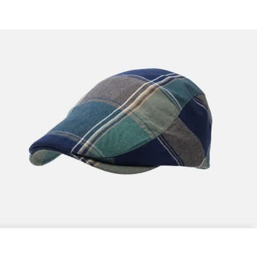 Men's Plaid Duckbill Panama Cap #2 - Multicolor
