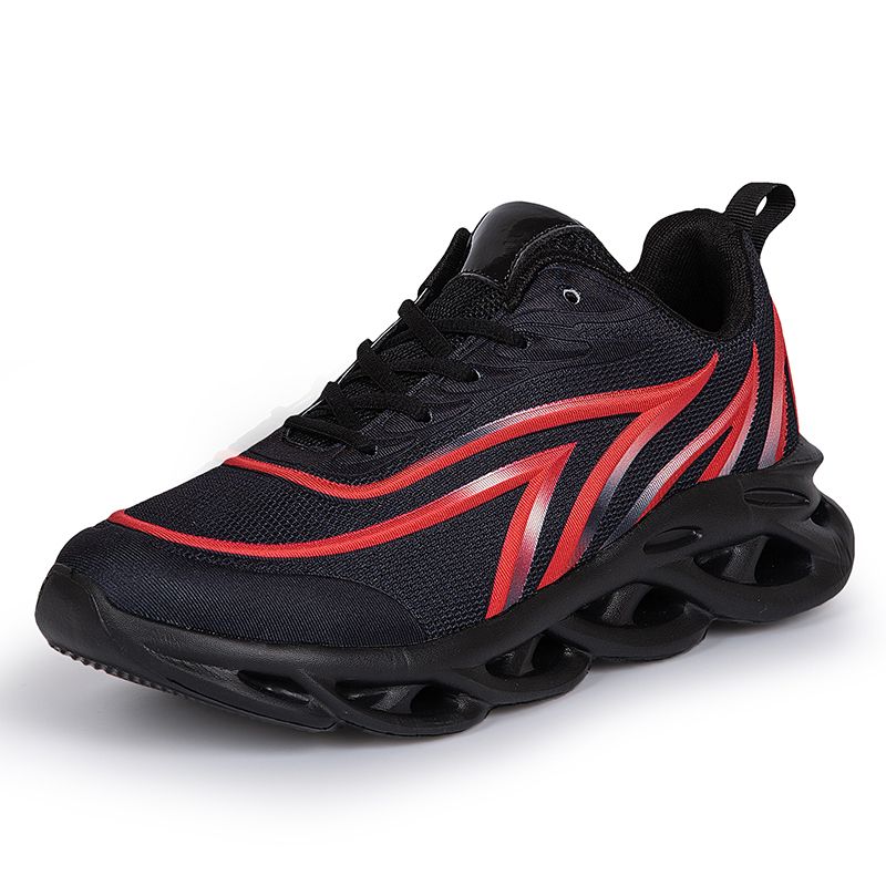 Mens Sneakers Sports Running Shoes-Black Red