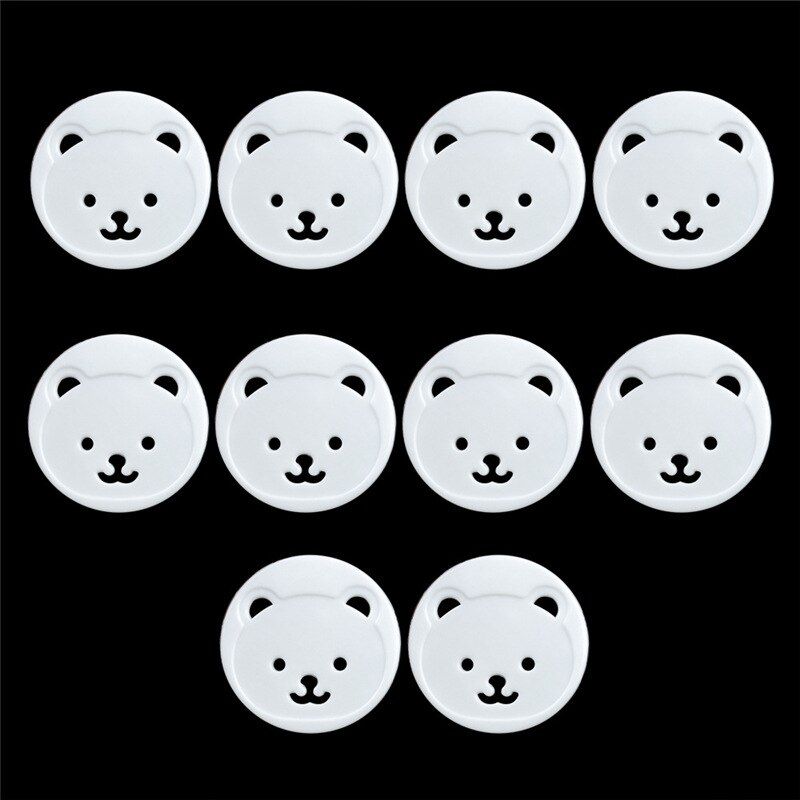 5/10pcs Cute Bear EU Power Socket Safe Plugs Protector Cover Baby Anti Electric Shock Child Corner Protector Edge Corner Guard