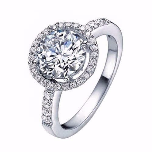 Sterling Silver Engagement Ring- Silver