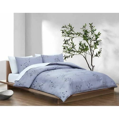 Home Bamboo Flowers Bedding 3 Piece Set - King Comforter, 2 Shams