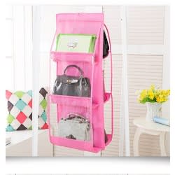 Transparent Bag Organizer - Pink - 6-pocket