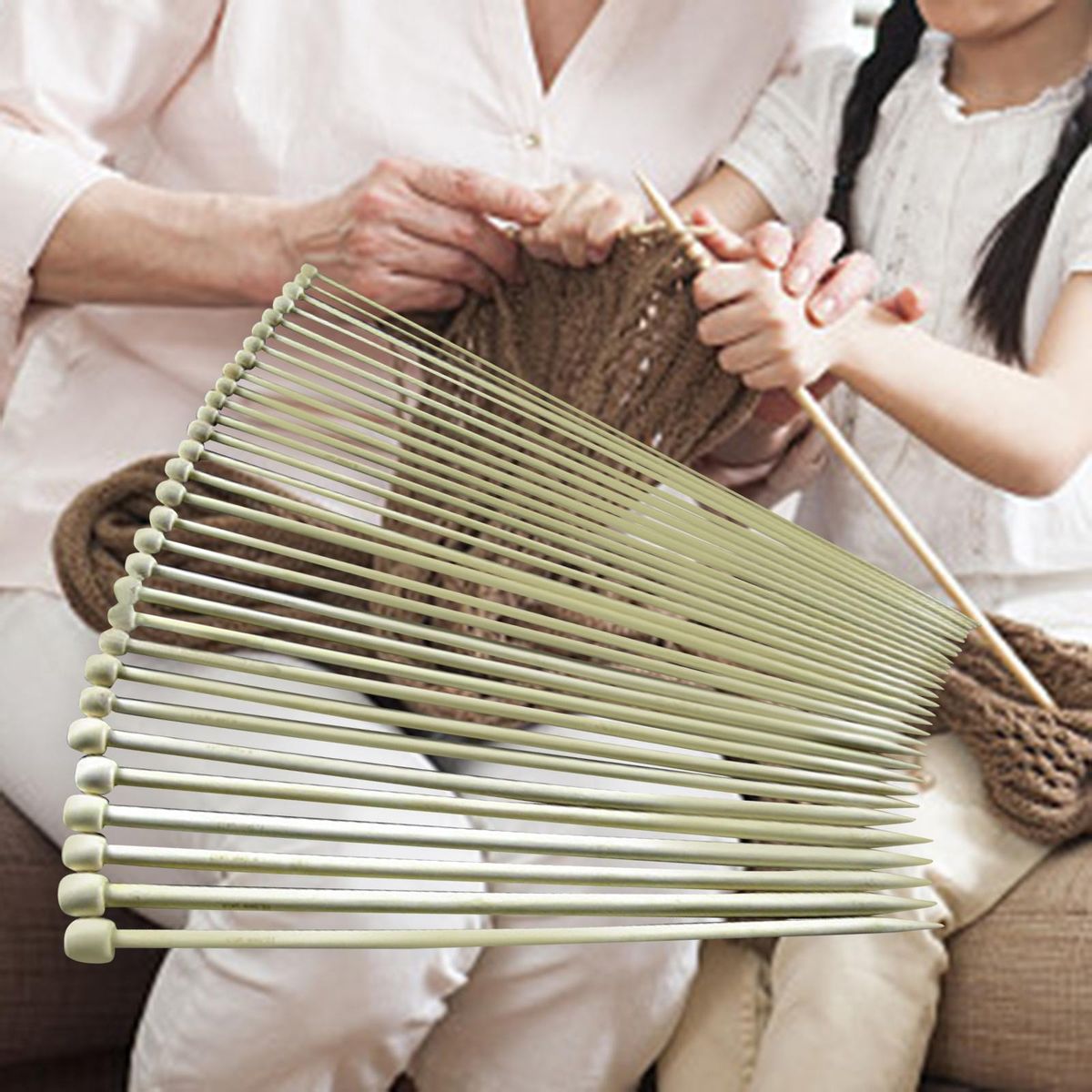 30x Straight Single Pointed Knitting Needle Yarn Weave For Making