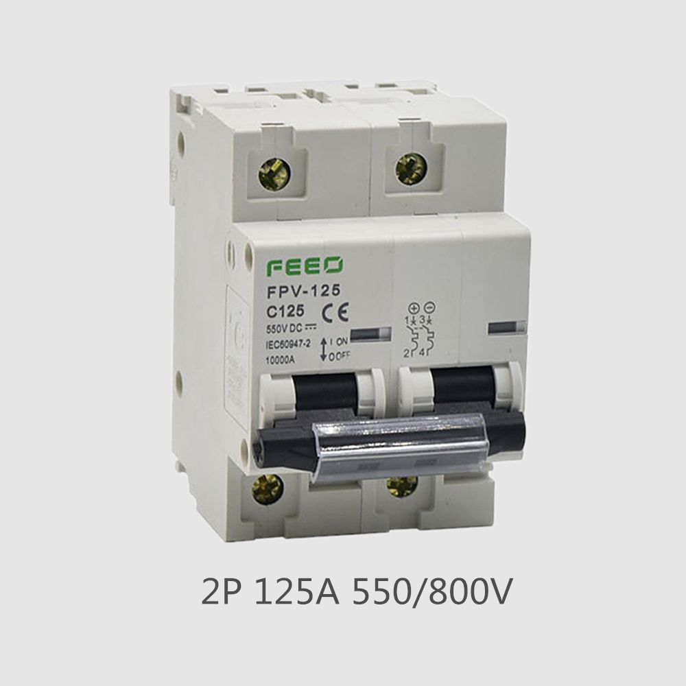DC Circuit Breaker 2P 125A DC 550V 800V PV Solar System CE