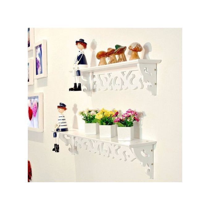 Shabby Chic Filigree Style Shelves Cut Out Design Wall Shelf