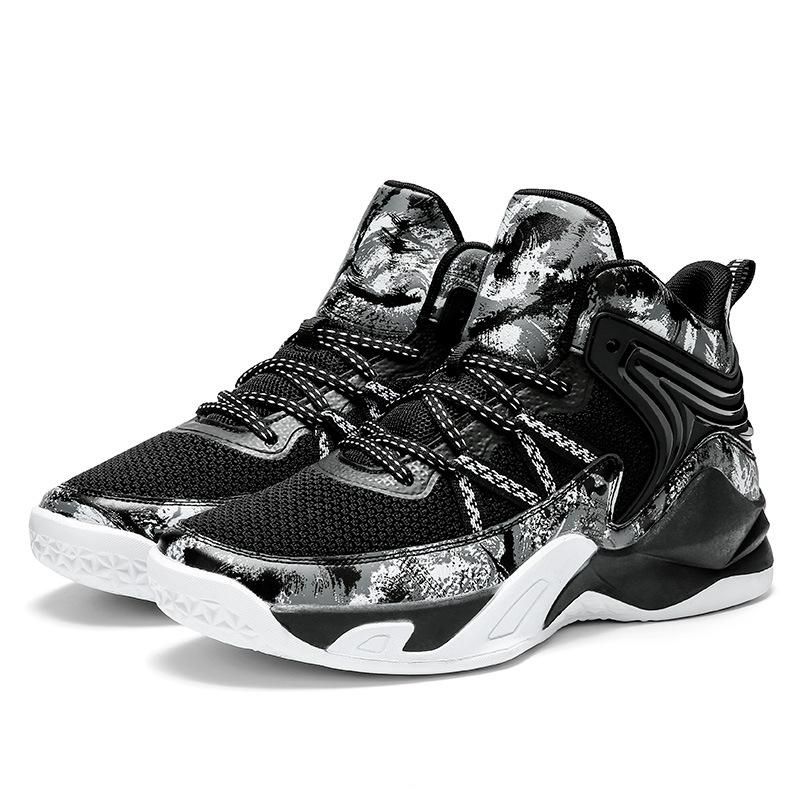 Men's Basketball Shoes Mesh Breathable Couple Sneakers Black