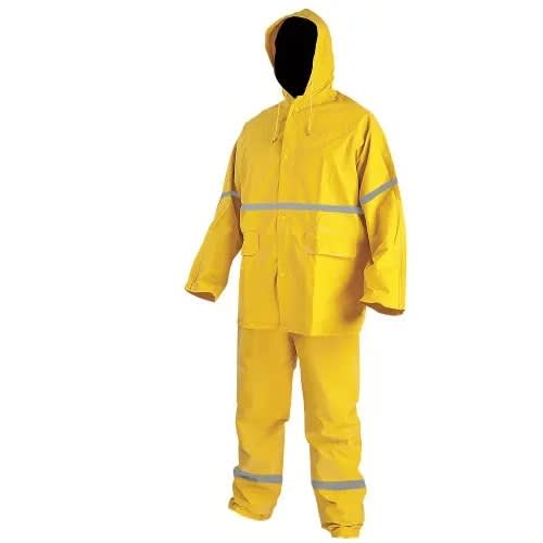 Raincoat Coverall With Reflator - Yellow