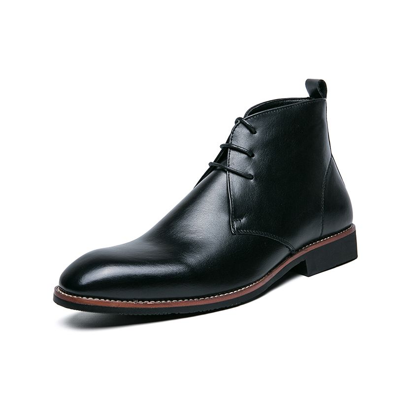 Mens Oxfords Boots Dress Ankle Booties Big Size-Black