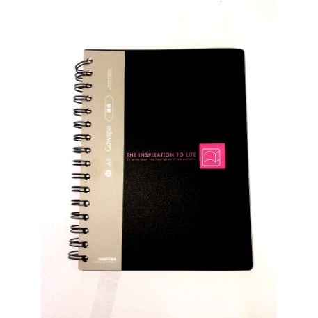 Cowspa A5 Notebook - Black Cover & Pink