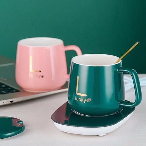 Ceramic Portable Electric Cup With Heater - 2 Set
