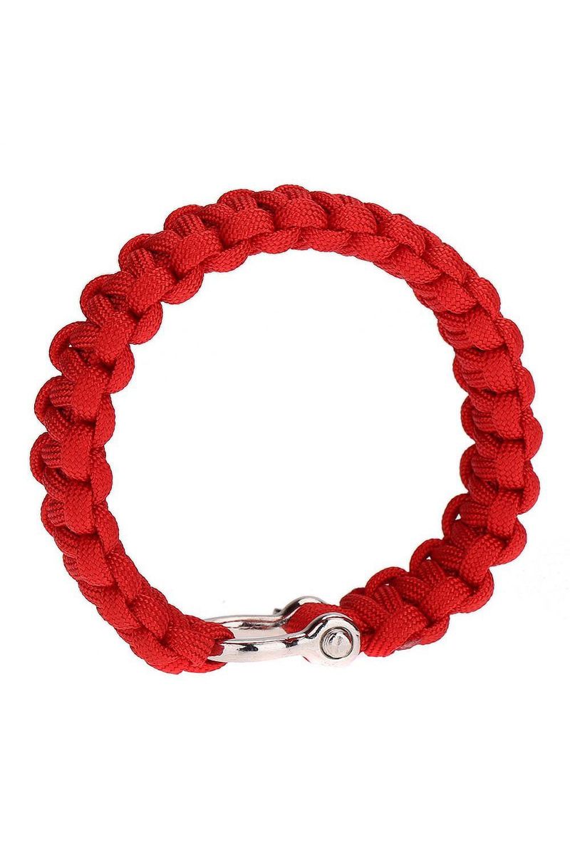 Paracord Parachute Cord Outdoor Emergency Quick Release Survival Bracelet with U buckle-Red
