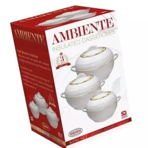 Portable Sq Professional Ambiente 3 Piece Insulated Casseroles / Food Flask