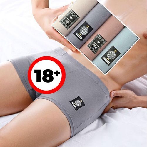 4PCS Men's Solid Color Comfortable Underpants Modal Breathable Boxer Shorts