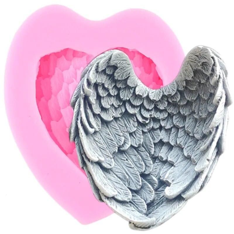 3D Craft Angel Wings Silicone Molds Baby Birthday Fondant Cake Decorating Tools Soap Resin Clay Candy Chocolate Gumpaste Moulds