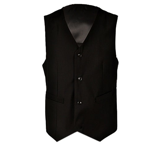 Plain 3 Buttons Waist Coat - Black - MWC-4355