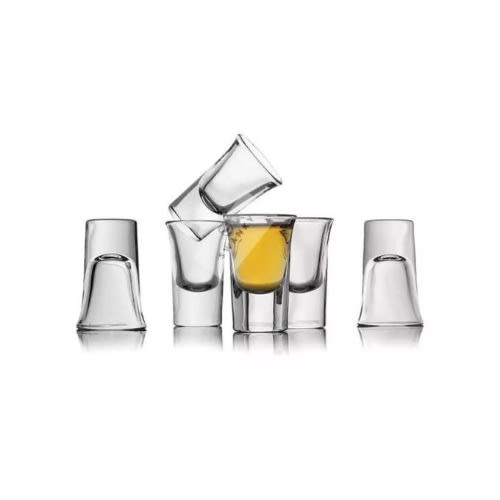 Bamboo Shot Glass Display Stand + 6 Tequila Shot Glass - 6 Holes