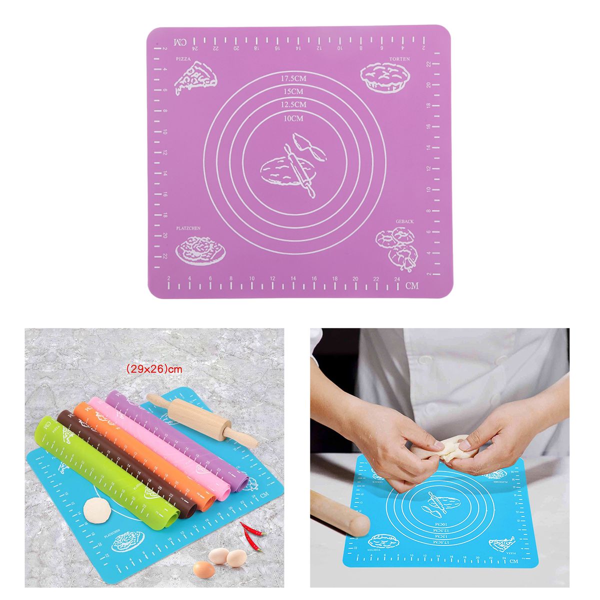 Non-Stick Silicone Baking Mat Extra Dough Rolling Pastry Mat Non-slip