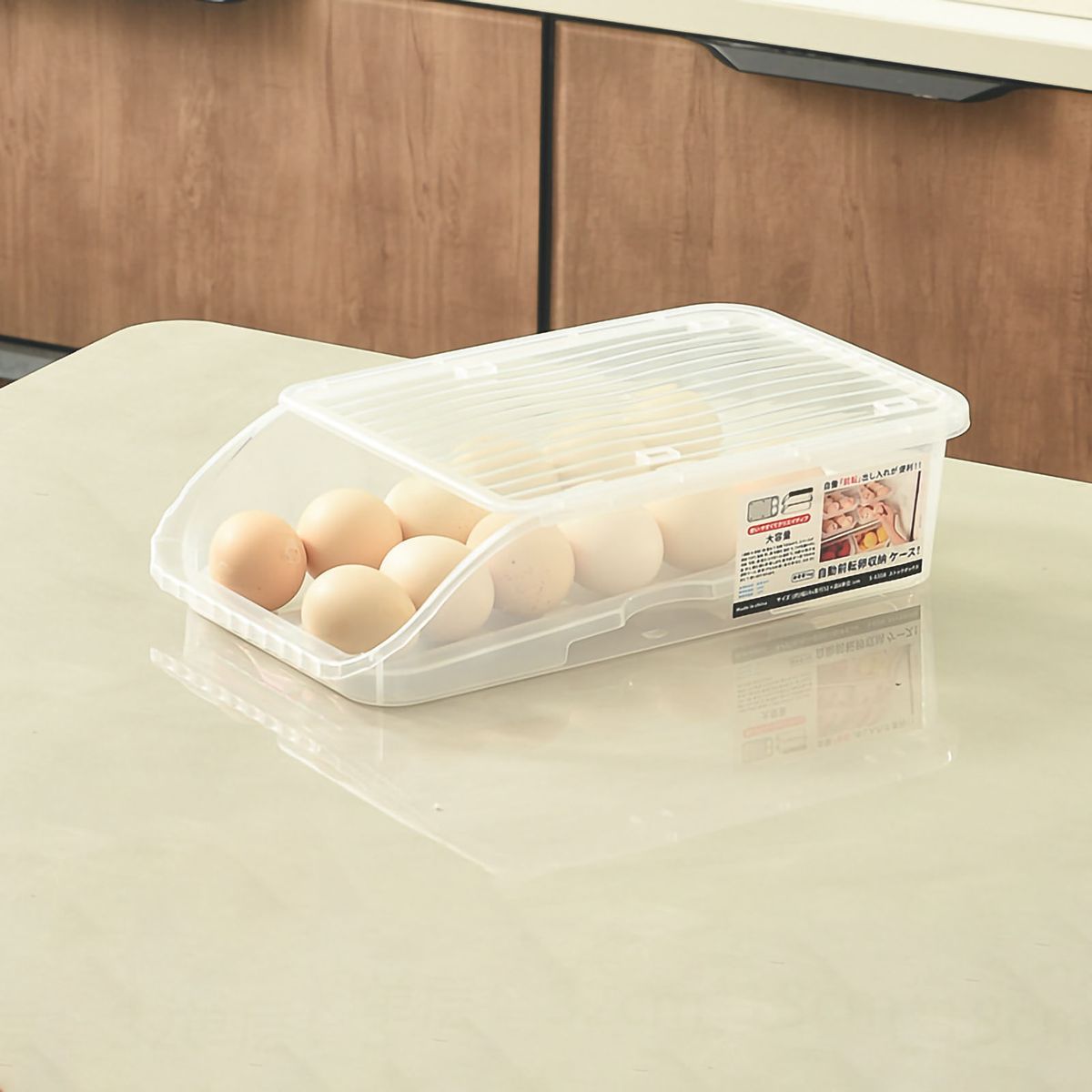 E Storage Box Plastic Automatic Rolling Transparent