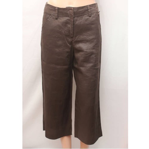 Brown Linen Bermuda Short