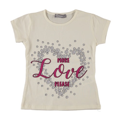 More Love Please Girl T-shirt -Cream