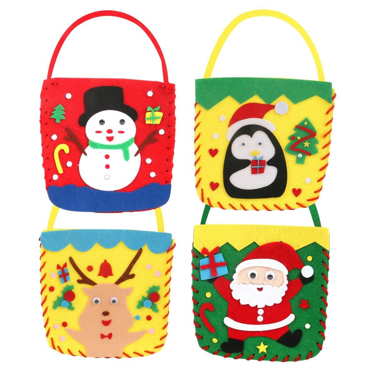 4 Pcs Fashion Children's Christmas Bag DIY Material Educatio