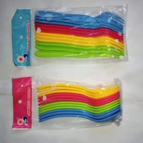 Children's Plastic Set - Spoons & Fork -12 Pieces Each