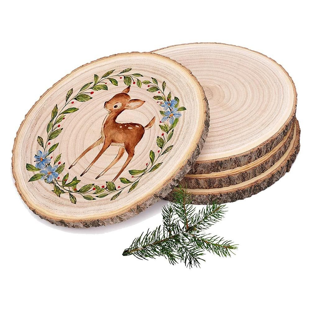 Wood Chips 4 Wood Rounds 9-10inch Large Wood