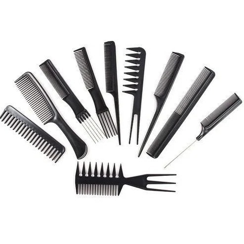 Professional Styling Hair Comb Set - 10 Pieces