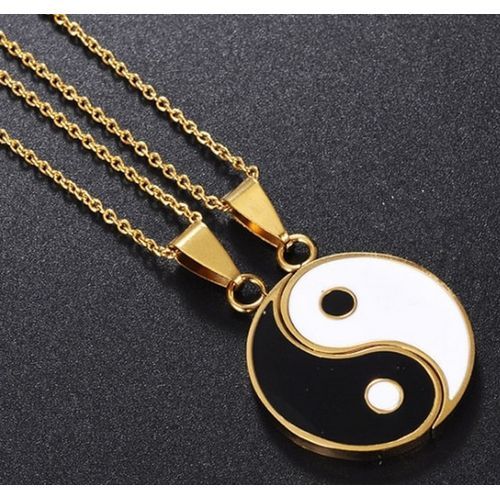 2 Pcs/set Yin Yang Pendant Necklace Birthday Couple Jewelry