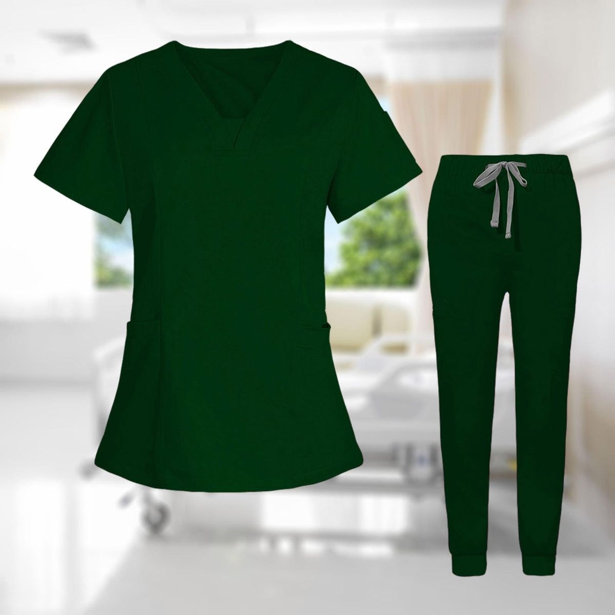 Nurse Work Clothing Nursing Uniform Scrubs Work Dark Green