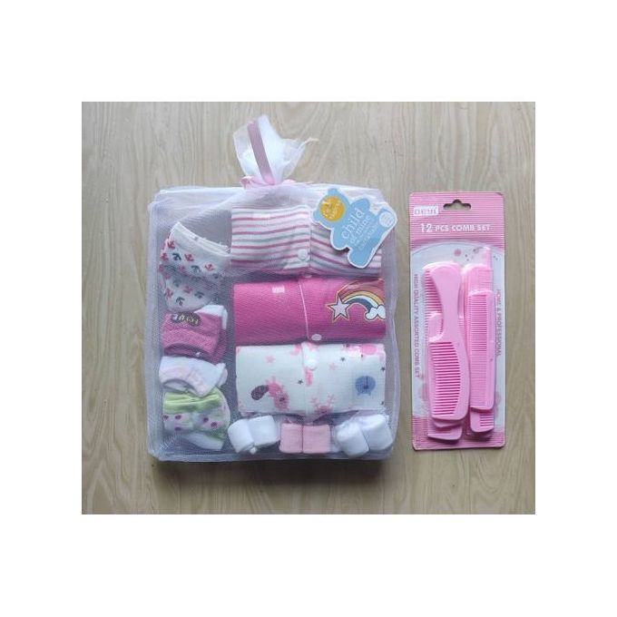Baby Sleepsuit ,Socks, Wash Cloth, And Comb Set 22 In 1