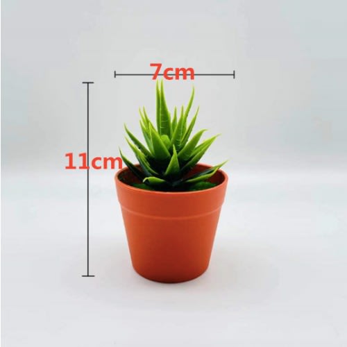 Artificial Aloe Vera Flower Plant - Red Pot