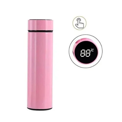 Led Temperature Display Water Bottle - 500ml - Pink