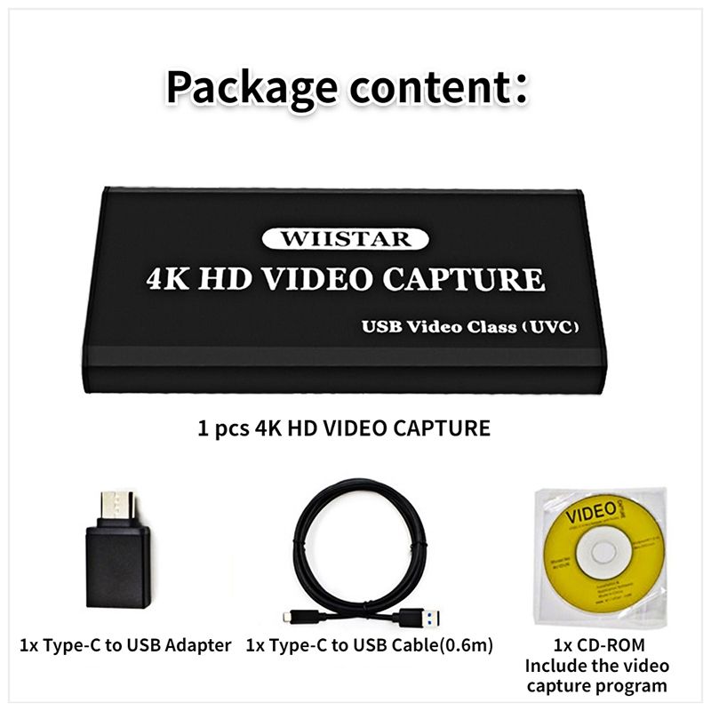 4K HDMI Video Capture Card Box HDMI To USB Type-C HD Video