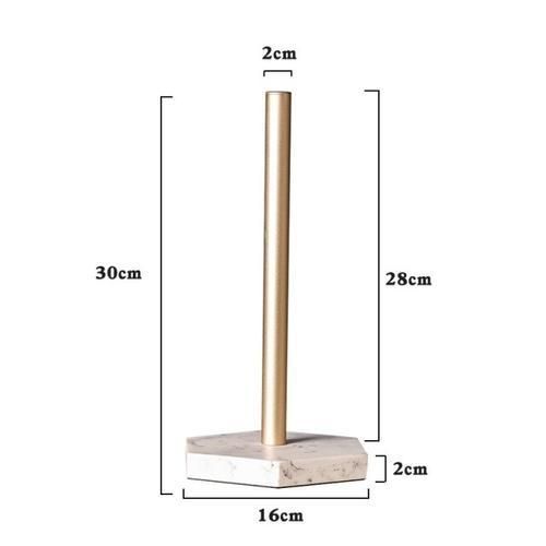 Gold Roll Paper Holder Standing Marble Base Vertical Tissue Storage Rack Countertop Roll Holder Kitchen Towel Dispenser