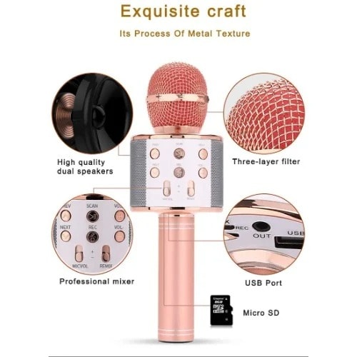 Karaoke Bluetooth Wireless Microphone 3 In 1 Portable Handheld Mic Speaker Machine