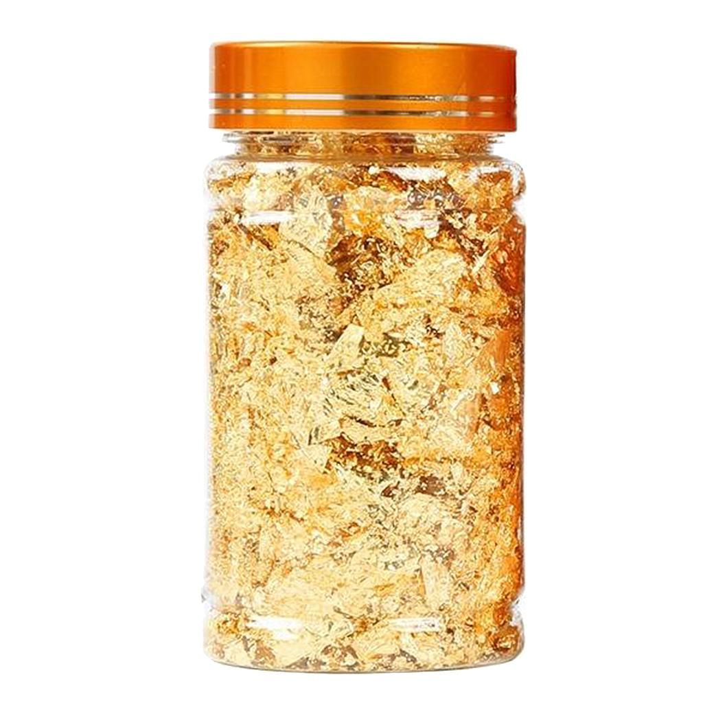Gold Leaf Gilding Resin Flakes, Imitation Gold Metallic Foil 3g Gold