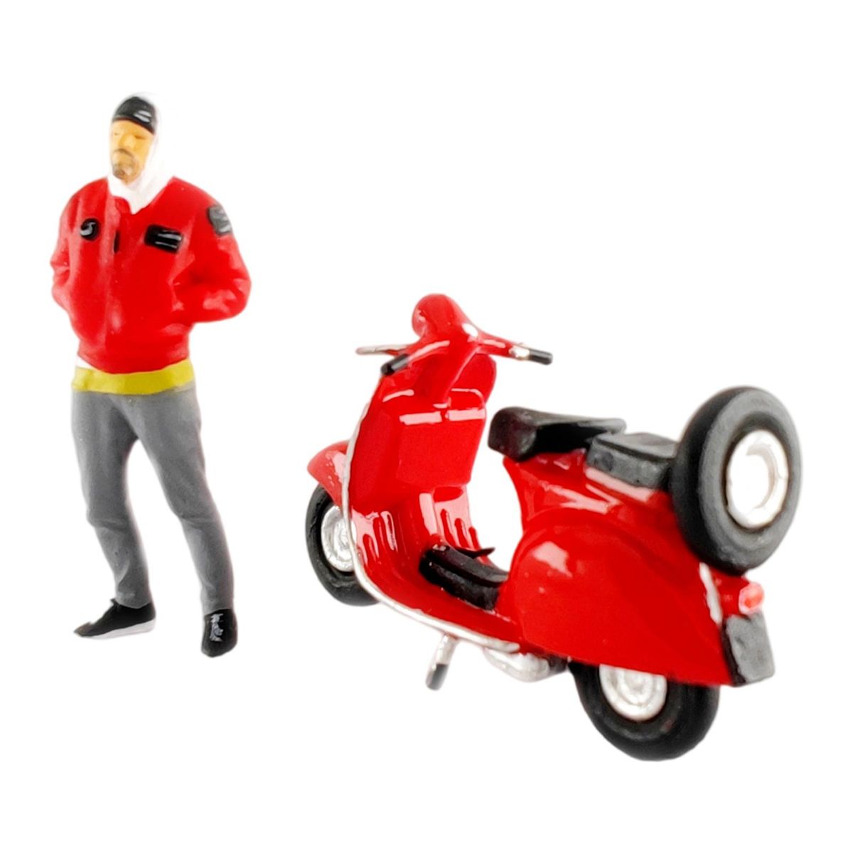1:64 Figure Bearded  Motorcycle Sand  RM Red