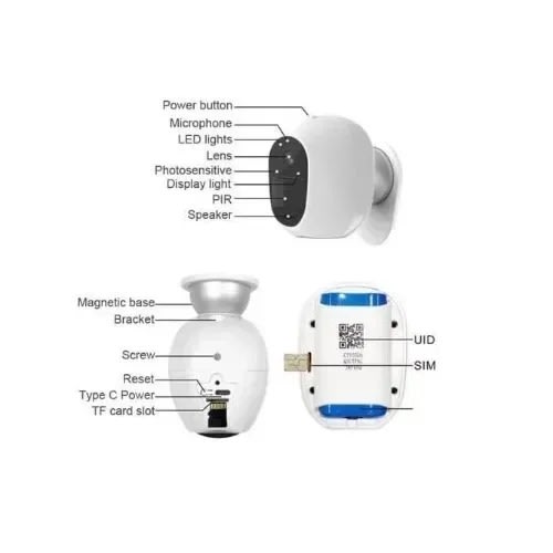 4G Solar Sim Card IP CCTV Camera