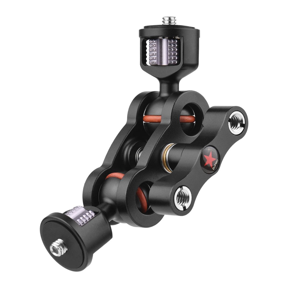 Andoer MA-113 Magic Arm Extension Bracket Monitor Mount Adapter Aluminum Alloy 1/4 Inch Screws Connection Dual Flexible Ball Heads for Mounting Video Monitor LED Light with Storage Box