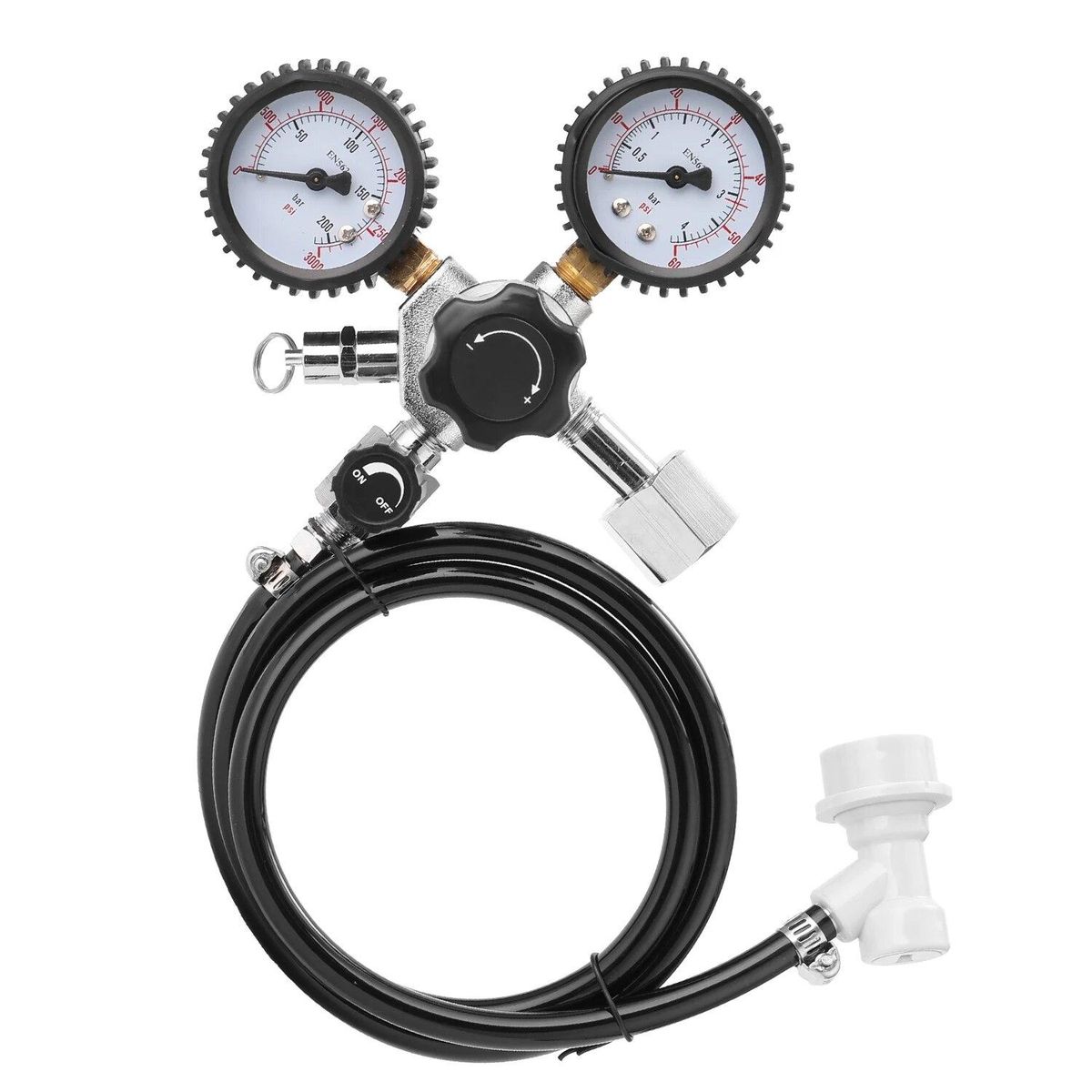 Beer CO2 Keg Regulator Safety Pressure Relief Valve Pressure Regulator Keg Beer Works with Any CO2 Tanks With a CGA-320 Valve