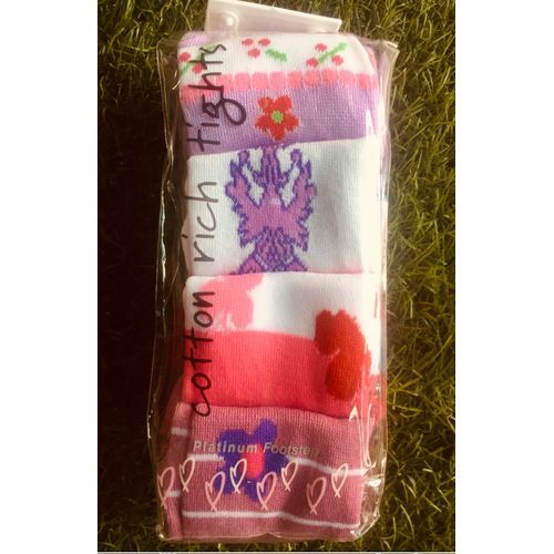 4 Pairs Cotton Rich Tights Pop Socks - Multcolour