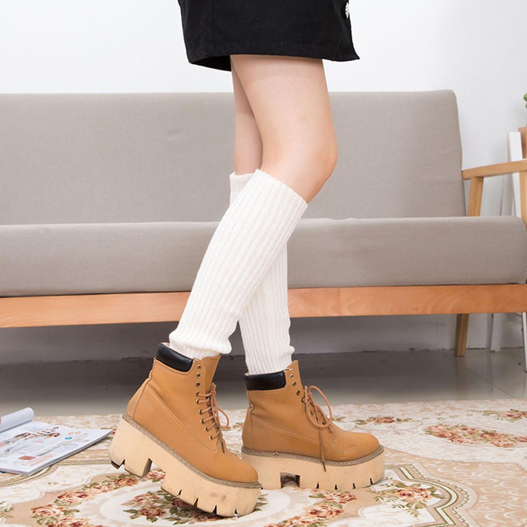 2Pairs 's Ribbed Leg Warmer Thick Boots Shoes Socks Dance