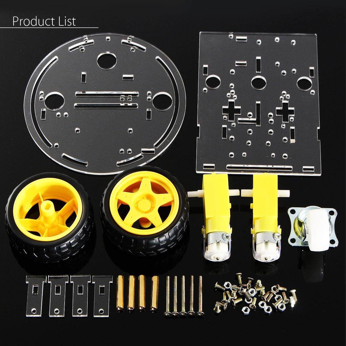 2WD DIY Round Double-Deck Smart Robot Car Chassis Kit For Arduino Speed Encoder
