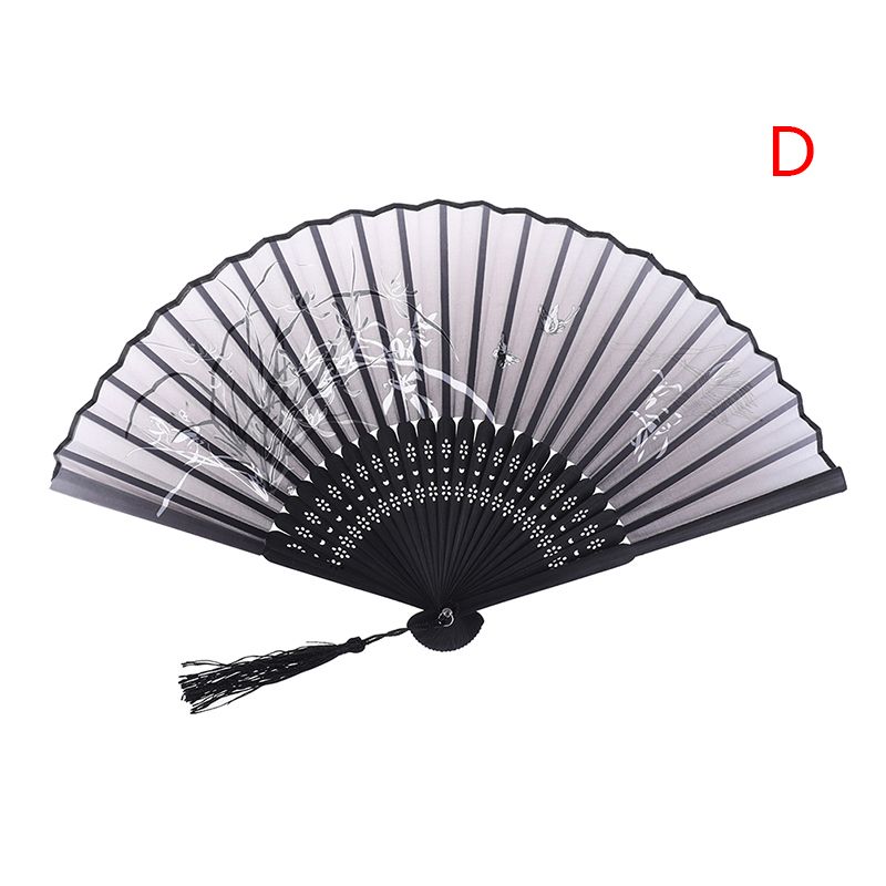 Dance Bamboo Held Fans Silk Retro Party Floral Japanese 1PC Chinese Decoration Ornaments Fan Painting Hand Home Folding