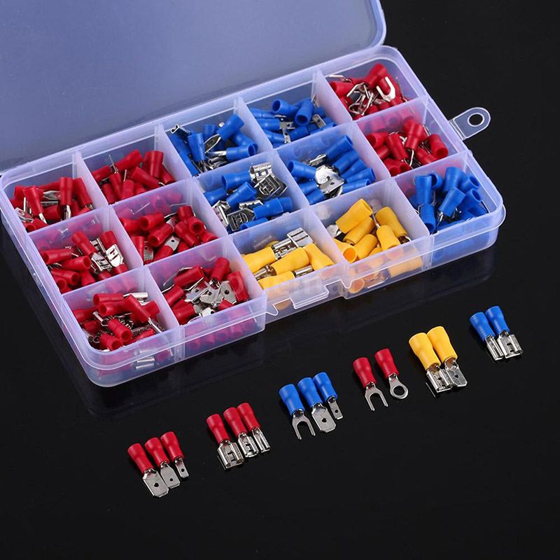 678pcs/Box 350pcs Wire Crimp Terminals Connectors And 328pcs Assorted Heat Shrink Sleeving Kit --M25