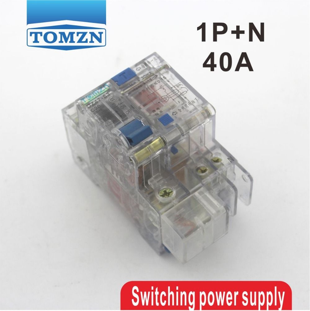 Transparent 40A 230V~ 50HZ 1P+N Current Residual 60HZ