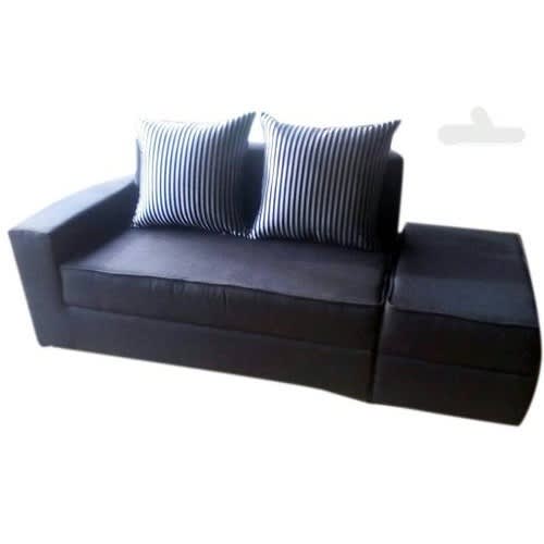 Pawafu One Arm 2 Seater Sofa -black And Ash