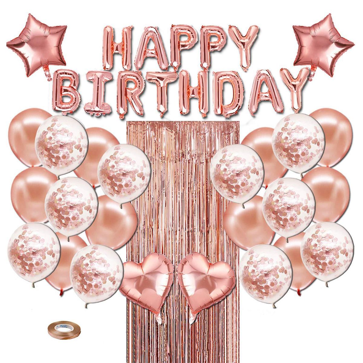Rose Gold Birthday Party Decorations Set Girls Women Baby